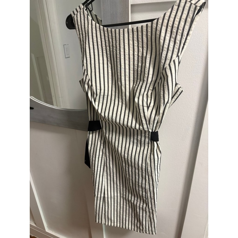 A New Day Womens Seersucker Striped Sheath Dress Black White XS NWT WFWD-120